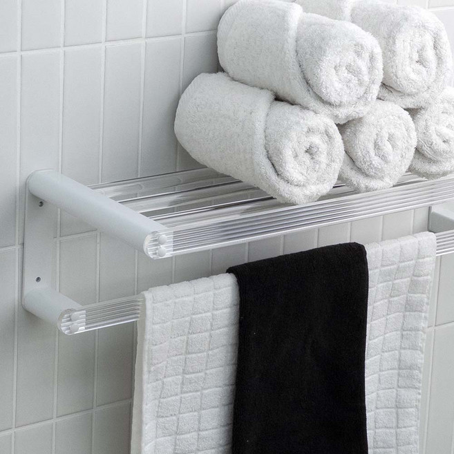 (무타공) 공중부양 아크릴 욕실 수건걸이 선반 무타공, 1개, 2단형