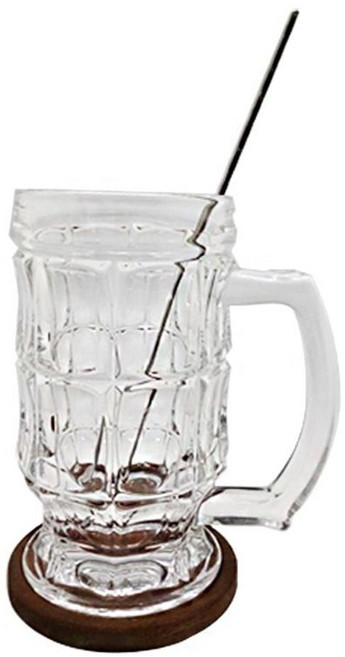 MZ세대 하이볼 잔 400ml 원목받침 티스푼 3종세트 wis7874tr