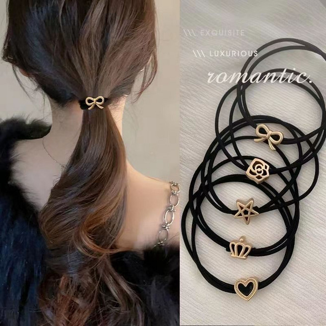 썬더리 클래식 골드메탈 헤어끈 세트 모던 심플 스틸