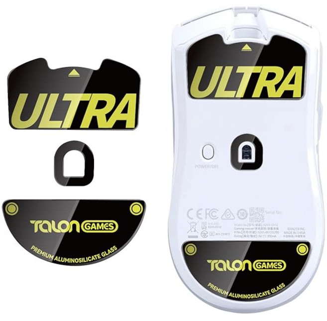 TALONGAMES Curved Edges 울트라 스트롱 글래스 마우스 피트 스케이트 Razer Viper V3 프로 게이밍 교체용 매우 부드러운 글라이드 빠르고 내구성이, 바이퍼 V3 프로용