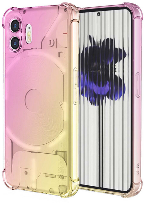 Nothing Phone 2 전용 투명 레인보우 풀커버 범퍼 케이스