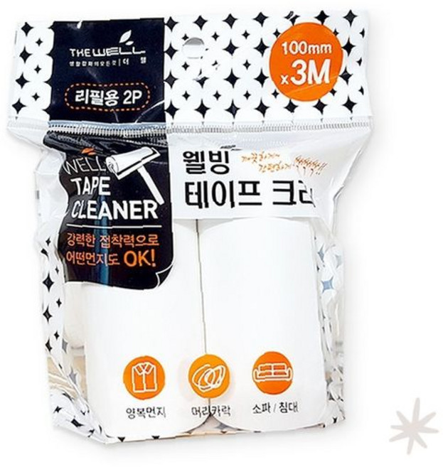 FW 테이프클리너 리필 교체 먼지제거 10cm 의류용, 1개