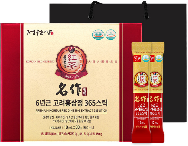 정원삼 6년근 고려 홍삼 정 365 스틱 명작, 1개, 300ml