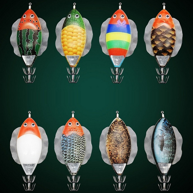 납작이 수평 축광 에기 주꾸미 갑오징어 문어 한치 루어 채비, 자개, 1개