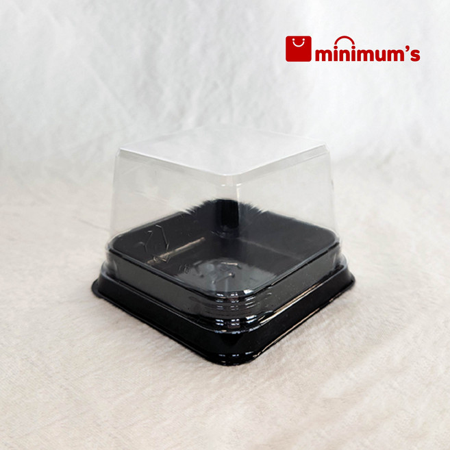 화과자 케이스 1구 정사각 검정 두쫀쿠 두바이쫀득쿠키 포장용기 찹쌀떡 떡 용기, 500개, 블랙