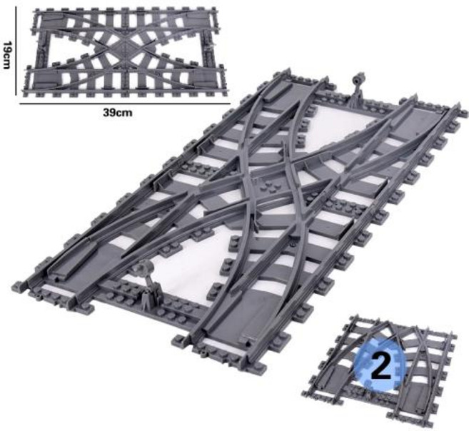 액자블럭 MOC 시티 크리에이티브 아이디어 기차 레일 횡단 포인트 유연한 트랙 빌딩 블록 벽돌 액세서리 DIY 완구 크리스마스 선물, Train Tracks 04