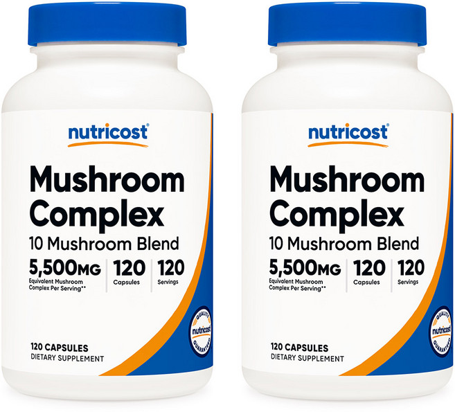 Nutricost 버섯 추출 복합 5500mg Mushroom Complex, 2개, 120정