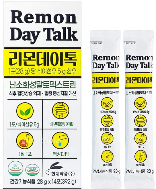 현대약품 리몬데이톡 레몬즙 스틱 착즙 식이섬유, 14포, 28g, 1