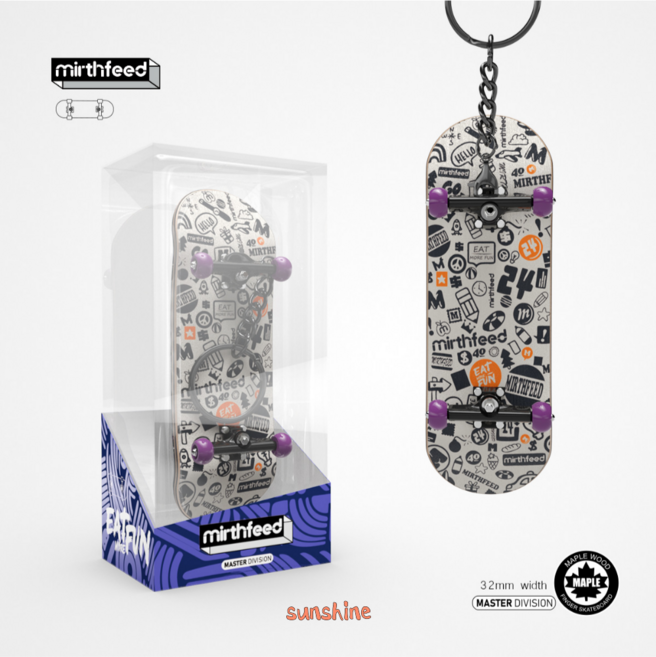 SUNSHINE 프리미엄 우드 핑거보드, 화이트, 1개