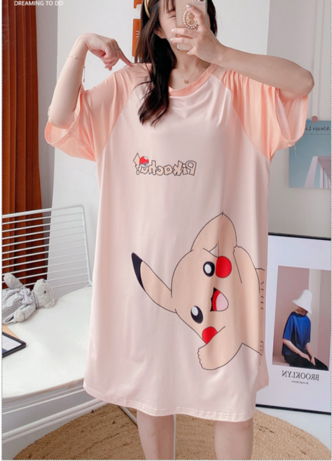 루즈핏 프리사이즈 임산부 임부복 무지 반팔 맘룩 여자 롱 원피스 빅사이즈 잠옷 홈웨어