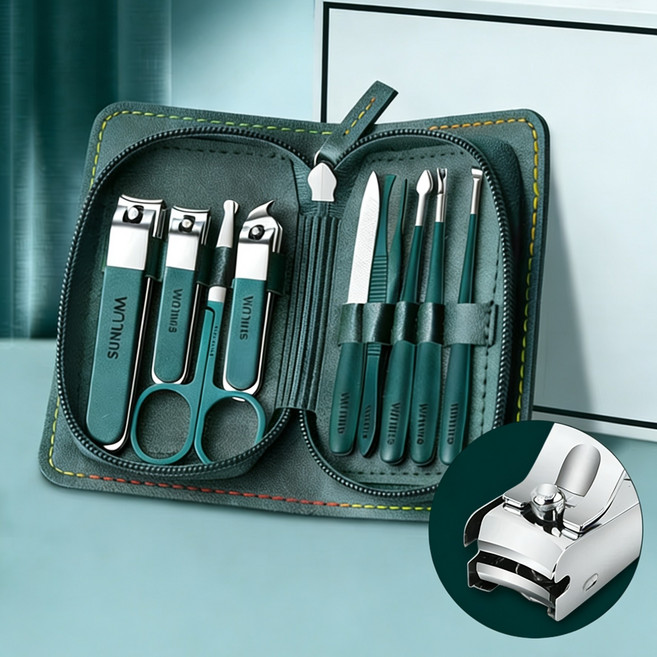 손톱깎이 세트 발톱 휴대용, 1세트, 초록색