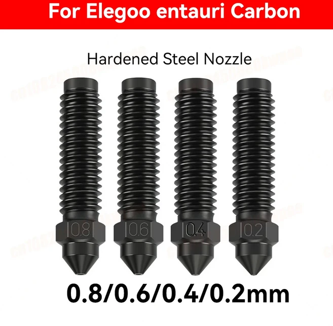 Elegoo Centauri 카본 쿨 플레이트&핫엔드&0.2 0.4 0.6 0.8mm 노즐&히터 서미스터 Carbon 3D 프린터 부품용, 04 Style A 4PCS Nozzles