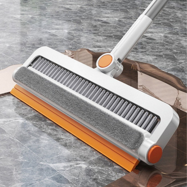 마켓띵 다기능 슬림 방충망 유리 욕실 바닥 청소솔, 화이트오렌지, 1개