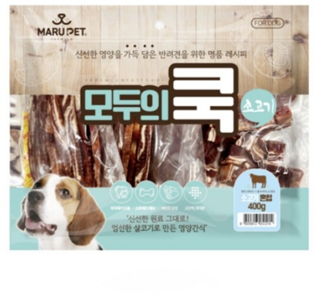 모두의 쿡 소고기 혼합팩 강아지 간식 대용량, 400g, 1개
