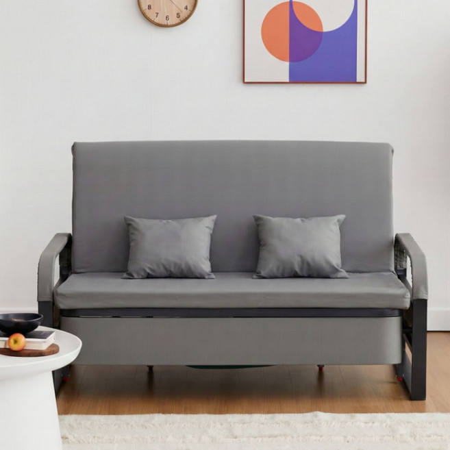 엘티제이 간이 접이식 1인용 소파베드 침대 라텍스 2인용 소파침대 L5, 라텍스 소파 베드 그레이