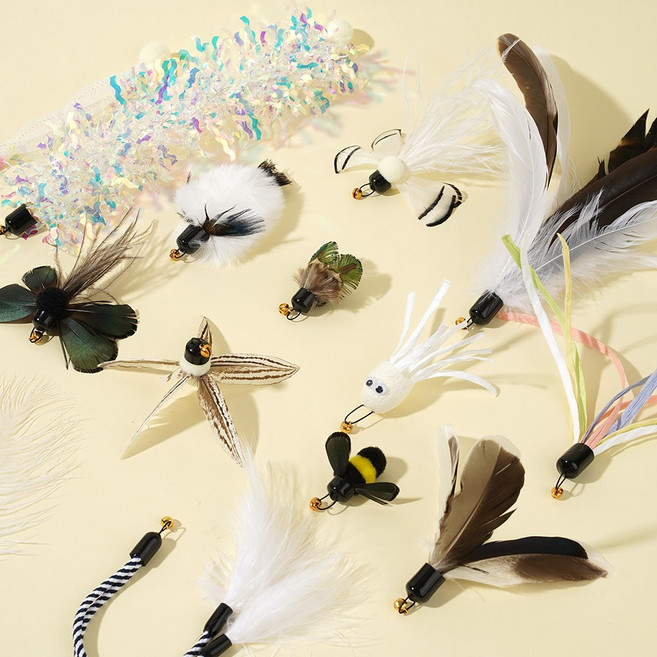 금돌캣 핸드메이드 리필형낚시대 고양이장난감, A21.땡땡이 아기새, 1개