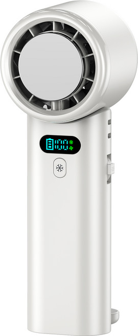 아이스 핸드 선풍기 100단 조절 USB 충전 넥선풍기 여름 필수템, 화이트, H28-5200mAh