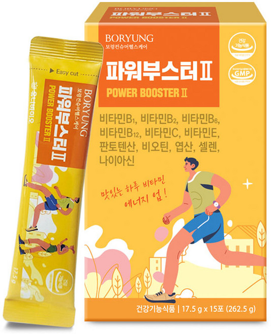 보령 파워부스터2 마시는 멀티비타민 올인원영양제 15포 x 1B박스 유니바이오, 1박스, 15회분
