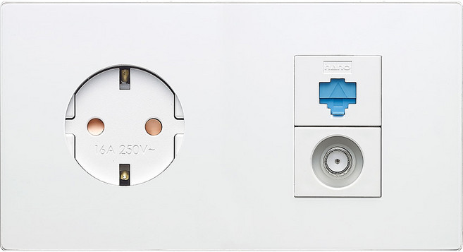 나노 유로 융스타일 접지콘센트 1구+8p+CATV 2개용 화이트, 1개