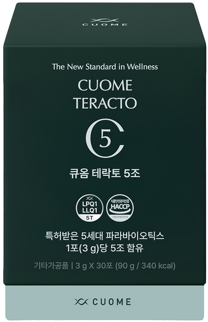 큐옴바이오 5조(1포당) 테락토 포스트바이오틱스 고농도 유산균 사균체 3 x 30포 1개, 30개, 3g