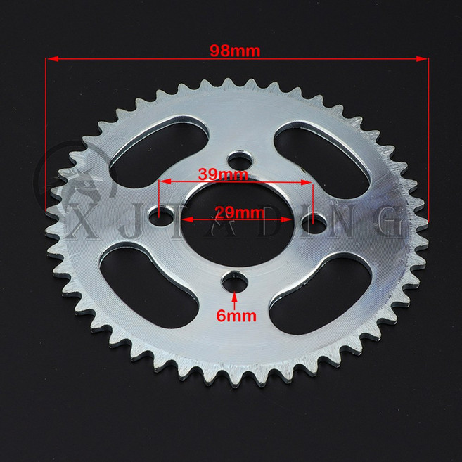 미니 모토 ATV 쿼드 더트 피트 포켓 자전거 스쿠터 부품 25H 47T 55T 65T 68T 70T 80T 92T 톱니 29MM 리어 스프로킷 47CC 49CC, 25H 47T 4 holes, 1개