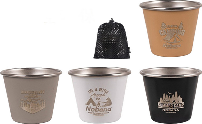 【露營中毒本鋪】 NOBANA 露營小酒杯 不鏽鋼杯 隔熱杯 咖啡杯, 1個