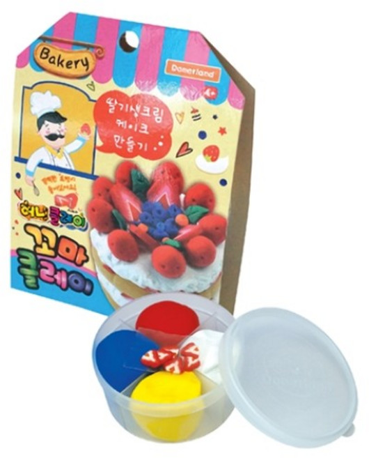 도너랜드)허니클레이(꼬마클레이 딸기생크림케이크만들기)-95x43x125mm, S603663-초콜릿만들기