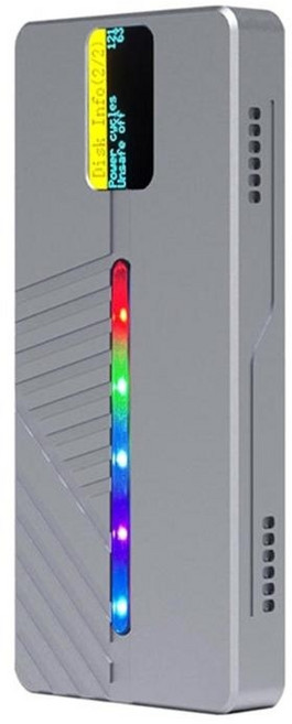 M.2 NVMe/SATA SSD USB3.2 10Gbps 고속 및 실시간 LED 디스플레이와 호환되는 휴대용 외장 하드 드라이브 인클로저 케이스, one piece
