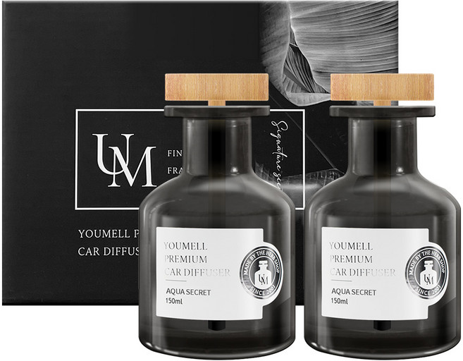 유멜 프리미엄 차량용 디퓨저 150ml 본품, 2세트, 아쿠아시크릿