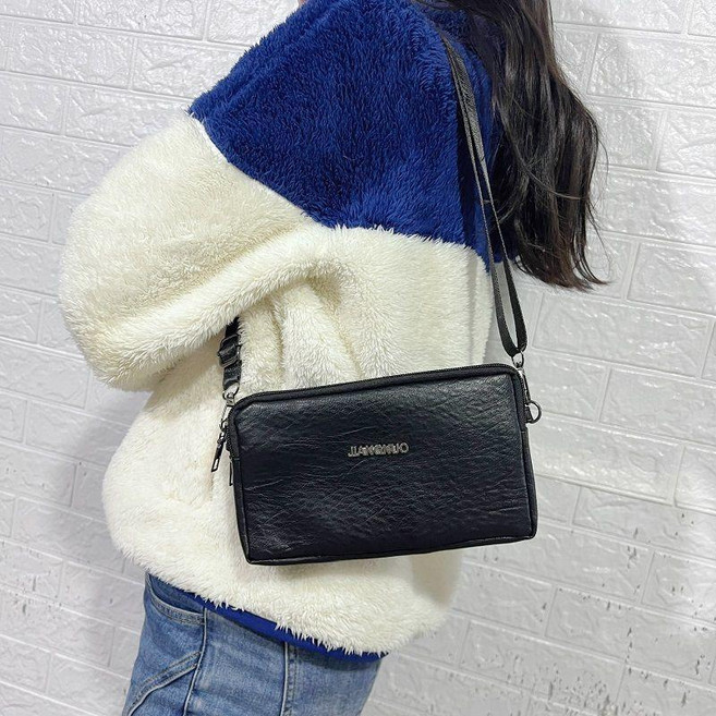 手機包女斜挎包單肩包中老年媽媽迷你小包包手機袋橫款掛脖, 279 PU加大版兩用黑色