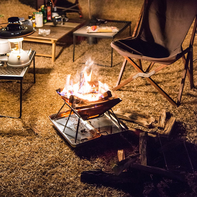 블렌드 불멍 캠핑 접이식 미니 화로대, 1개, 385x385x220mm
