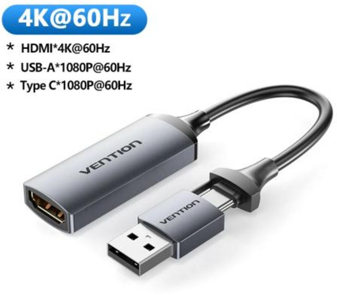비디오 동영상 PC 영상 변환기 편집기 캡쳐 카드 캡처 보드 Vention HDMI 그래버 박스 카메라 라이브 스트림 녹화 4K HDMI에서 PS4/5, [01] 4K Video Capture, 01 4K Video Capture, 1개