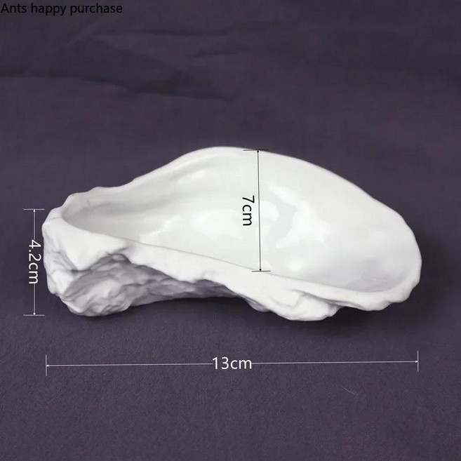 불규칙한 세라믹 접시 굴 모양 디너 디저트 과일 스낵 트레이 장식 조미료 그릇 향신료 요리, 02 13cm, 1개