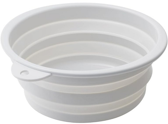 이세토(ISETO) 대야 소프트 탭 그레이 12L 가로 40.5×깊이 42.6×높이 4.5×16.5cm 일본 제조 접이식 내열 100℃ 후크 포함 걸이식 족욕 담가두고 씻기, 회색, 1개