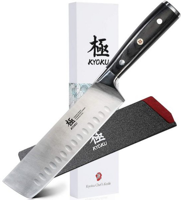 KYOKU 6.5인치 고기 절단용 본 나이프 파카우드 손잡이가 달린 사무라이 시리즈 필레 일본 고탄소 강철 양갈비 돼지 어깨 칼집 및 케이스용 풀탕 주방, 1개