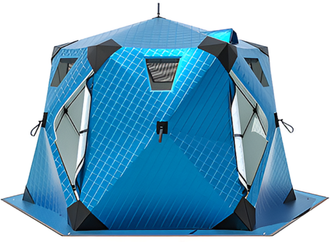 데일리유즈 큐브텐트 빙어 얼음 낚시 원터치 텐트 누빔 사우나 겨울용, 3-5인용, 실버그레이