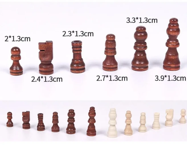 스포츠 우드 나무 체스 32개 말만 없음 킹 높이, 03 1 inch