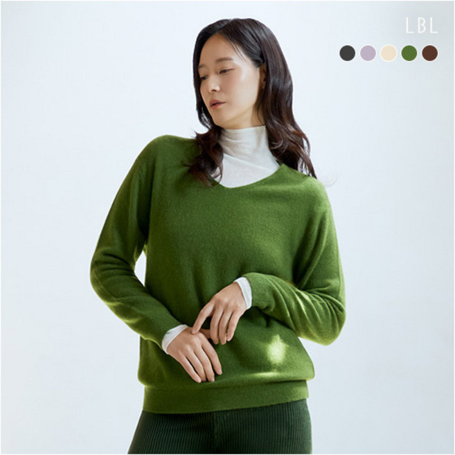 [LBL] (25FW) 시그니처 퓨어캐시미어100 V넥 니트