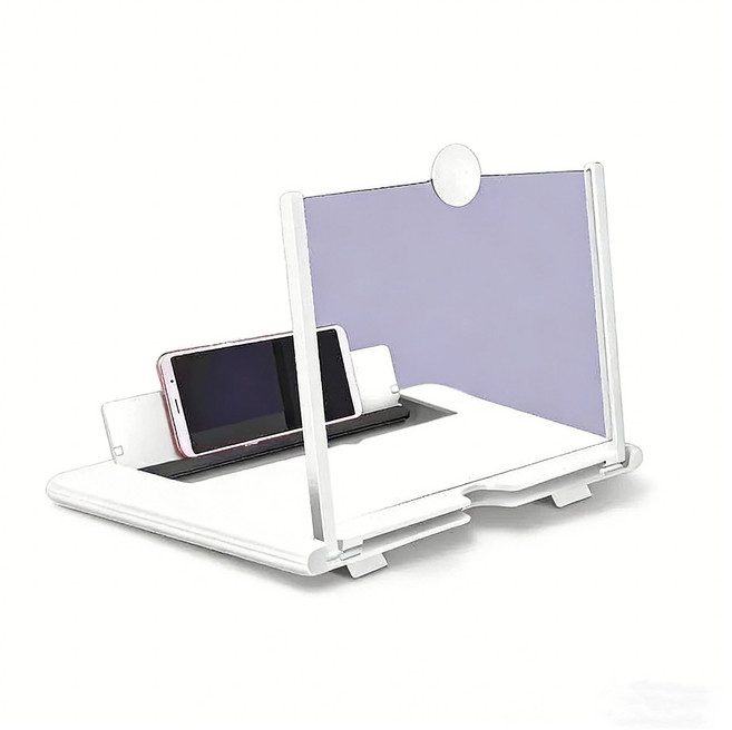 미가 휴대폰 태블릿 확대경 거치대 고화질 눈보호 영상 시청 확대기 방사선 차단 접이식 스탠드, 1개, 화이트