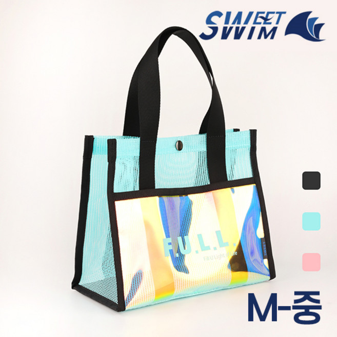 STS-2905 스윗스윔 홀로그램 포켓 메쉬 망사가방 M-중, STS-2905-핑크-M (중)