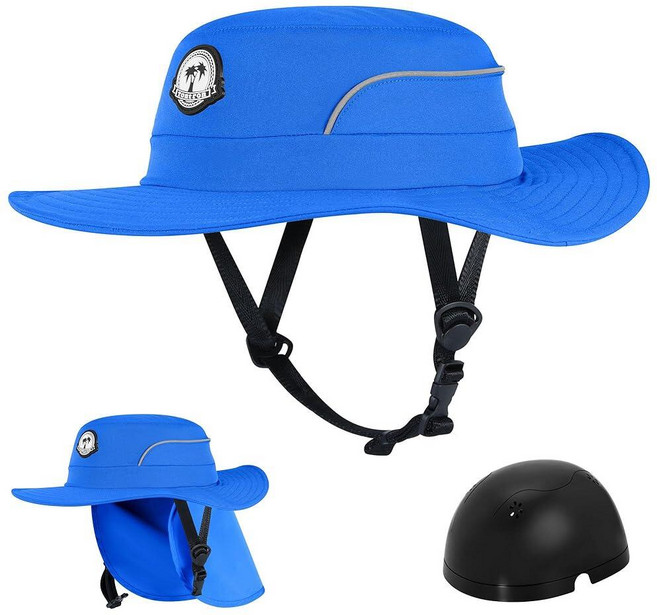 Tontron 서핑 SUP 카약 및 수상 스포츠용 하드 쉘이 있는 워터포트 모자 블랙. 미디엄, Blue