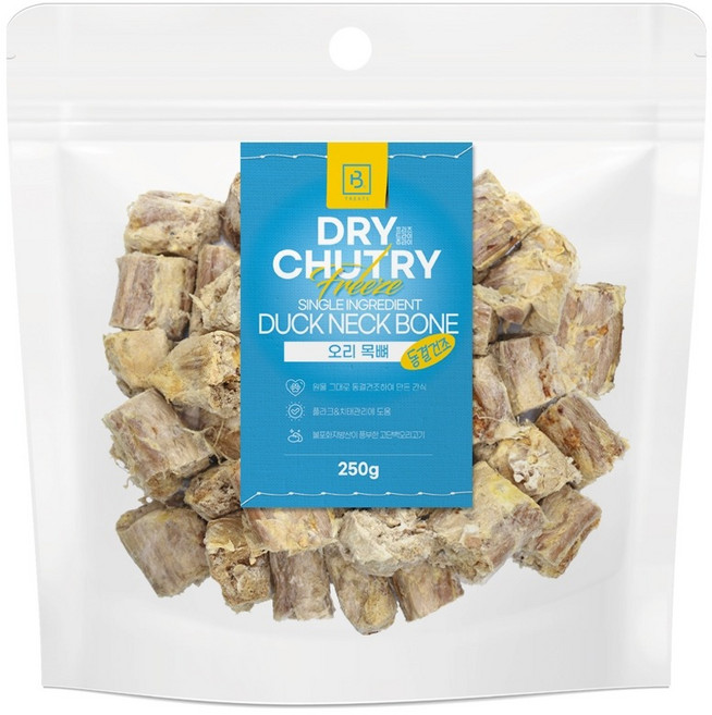 우노구나 드라이츄라이 오리목뼈 동결건조 250g 강아지동결간식, 1개, 기타