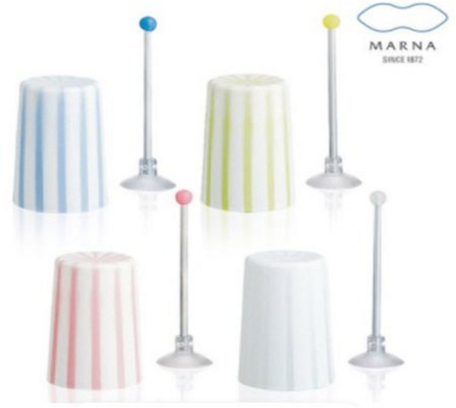 마나 양치컵 세트 스트라이프 스탠드, 블루, 1개