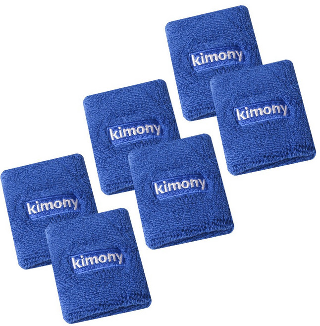 키모니 손목밴드 세트 스포츠 러닝 배드민턴 타월 땀흡수 손목아대, 블루, 6개