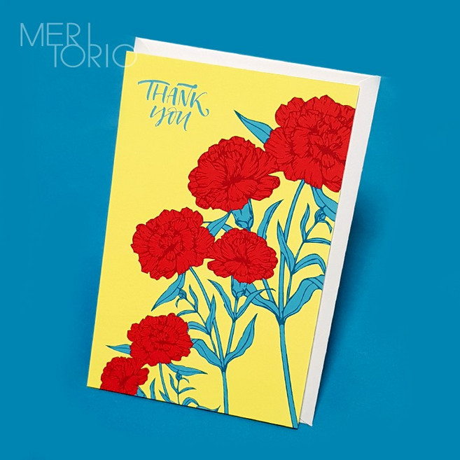 고급카네이션 어버이날카드&스승의날카드, 옐로우카네이션 감사카드, 3개