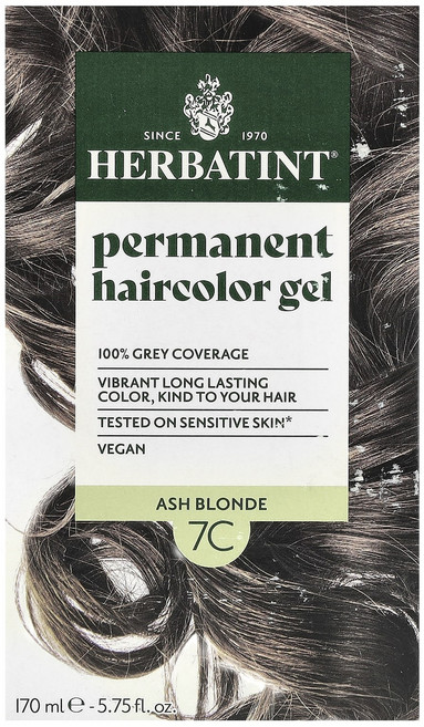 Herbatint 영구 헤어컬러 젤 7C 애쉬 블론드 135ml(4.56fl oz), Herbatint영구헤어컬러젤7C애쉬블론드135ml45, 1개