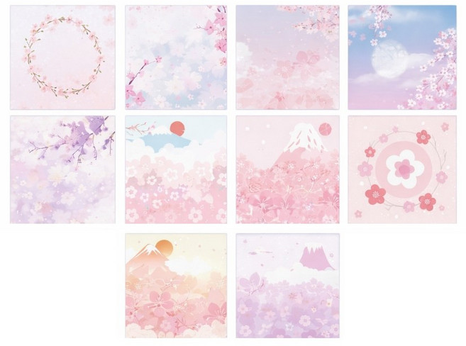 트윈은 꽃무늬 패턴 동물 과일 파스텔 양면 색종이 60장, 1개, 10색