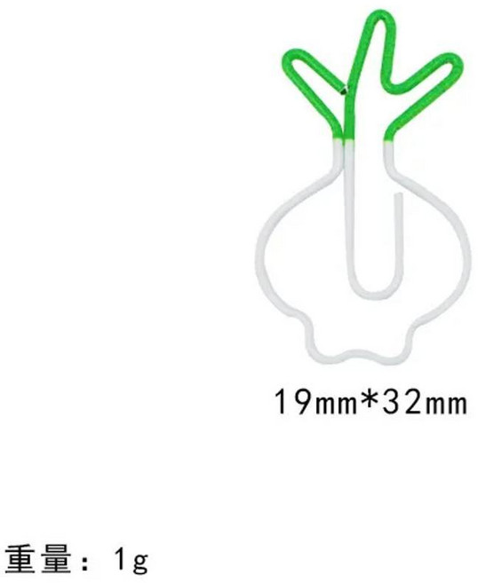 모듬 과일과 야채 모양 종이 클립 재미 있은 귀여운 책갈피 재미있는 사무용품 플래너, 1개, 색상: 22. Garlic