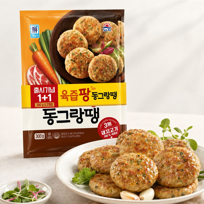사조대림 [대림냉동] 대림선 육즙팡 동그랑땡600g(300x2) x3개, 300g, 6개