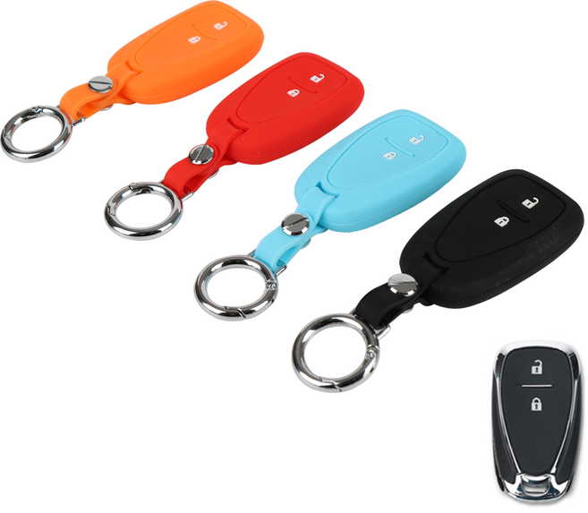 리미트 1+1 쉐보레 2버튼 더뉴 트랙스 더넥스트스파크 스마트 키 실리콘 케이스, 레드+스카이블루